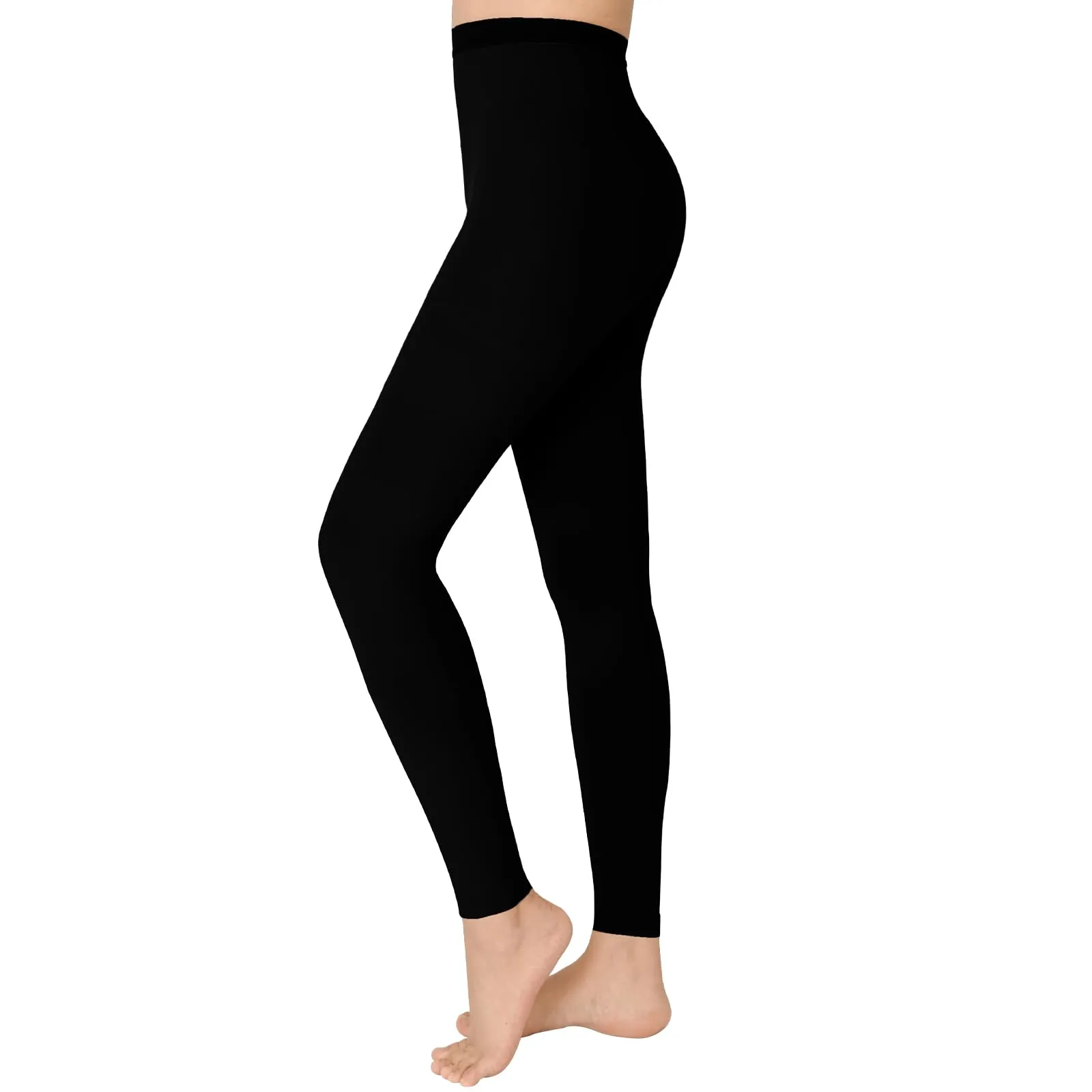20-30 mmHg Compression Pantyhose for Women, Footless Medical Compression Stockings, Waist High Opaque Compression Tights for Edema, Varicose Veins, Swelling, Pregnant, Teacher, Doctor Black1 M
