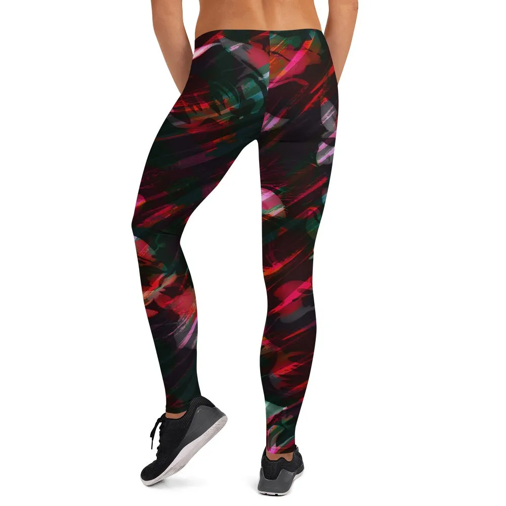 65 MCMLXV Women's Paintbrush Floral Print Leggings