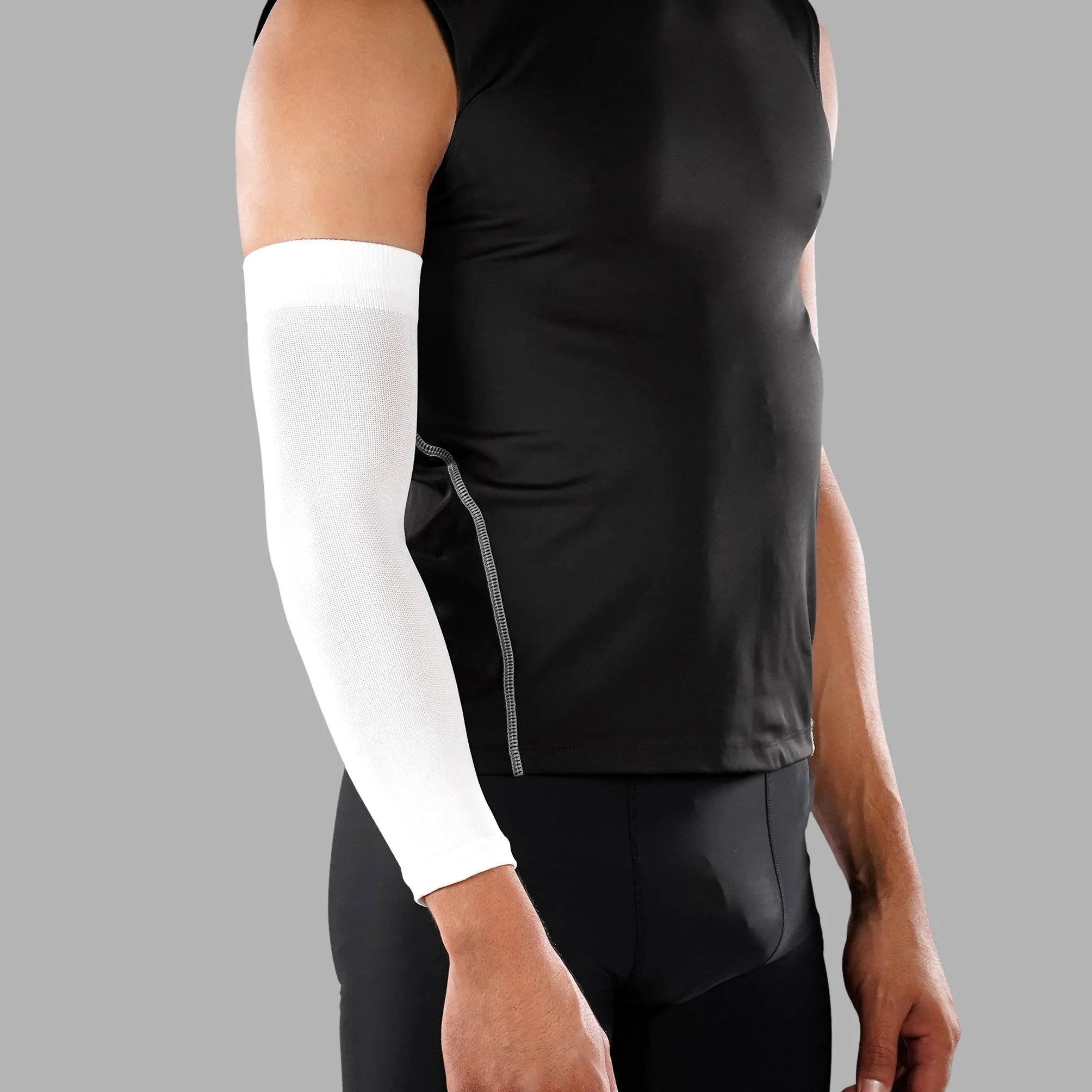 Basic White One Size Fits All Baseball Arm Sleeve