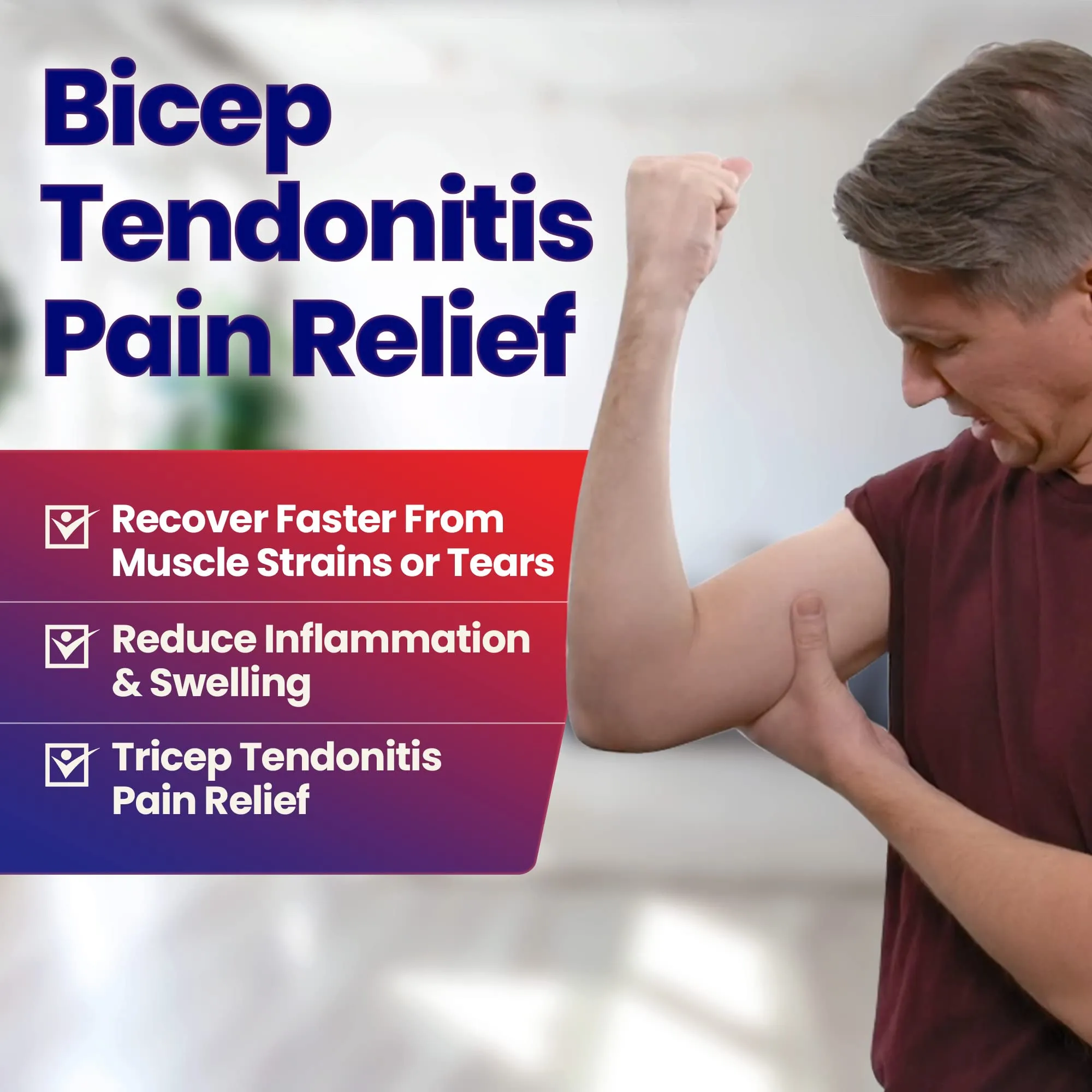 Bicep Tendonitis Brace Compression Sleeve - Triceps & Biceps Muscle Support For Upper Arm Tendonitis Pain Relief Or Bicep Strains (Bicep 11 to 16") L