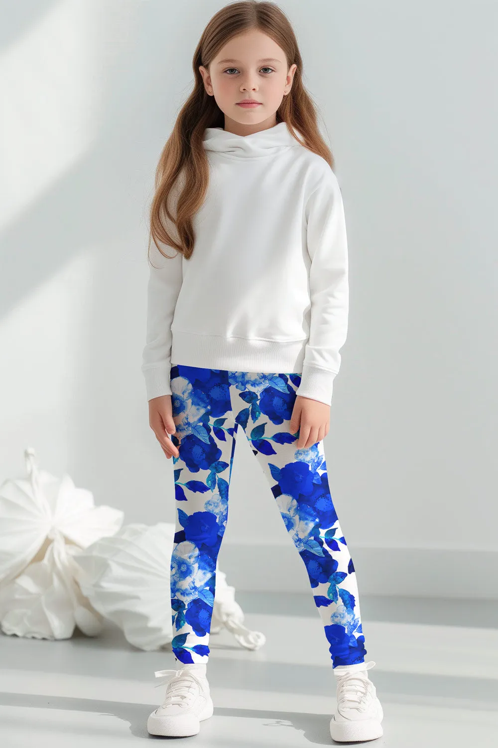 Blue Blood Lucy Cute Floral Printed Stretch Leggings - Girls