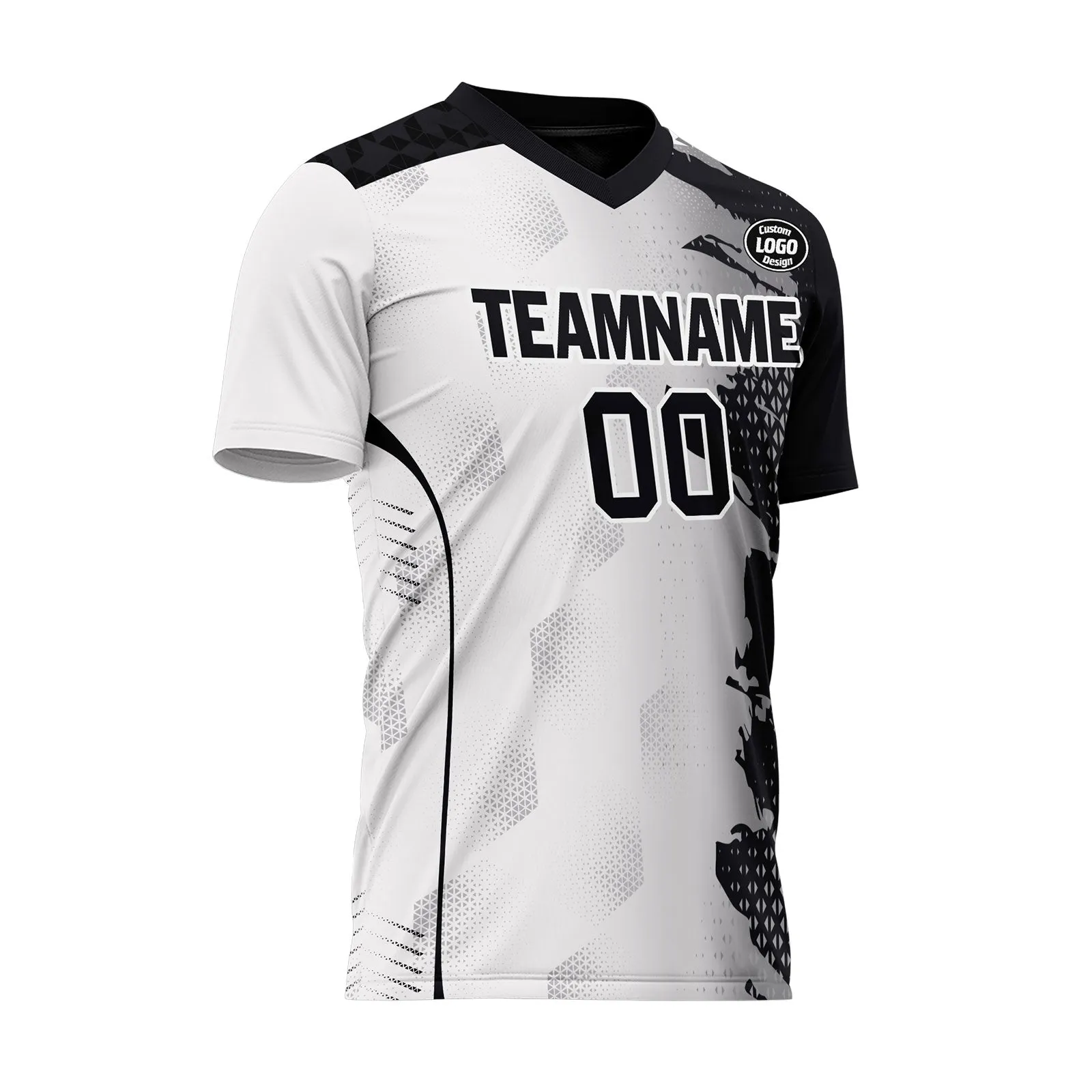 Custom Black White Soccer Sets Jersey Personalized SCJ101-D020210-2