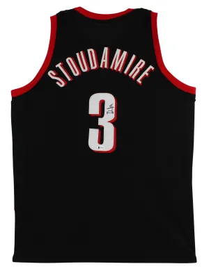 Damon Stoudamire Authentic Signed Black Pro Style Jersey BAS Witnessed