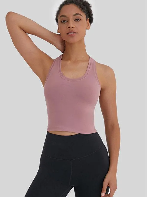 Elegant Back-Detail Yoga Tank Top for Fashion-Forward Fitness Enthusiasts