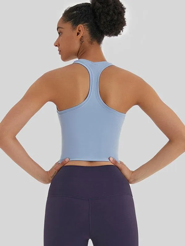 Elegant Back-Detail Yoga Tank Top for Fashion-Forward Fitness Enthusiasts