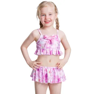 Girls Two-Piece Colorful Tie-dyed Printing Swimwear
