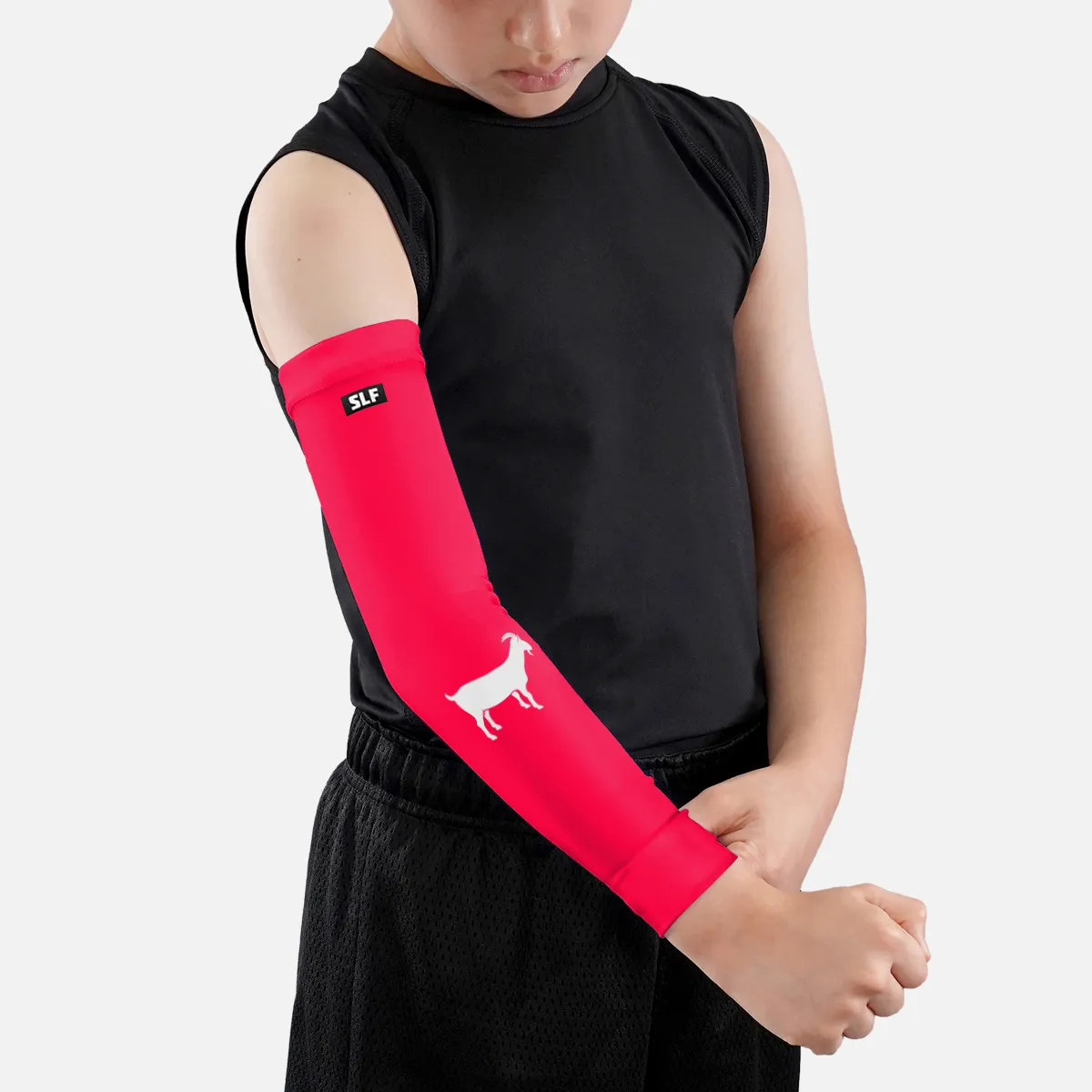 Goat Emoticon Hue Pink Kids Arm Sleeve