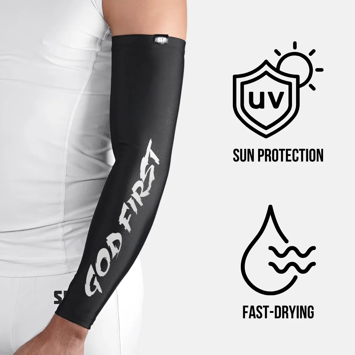 God First Black UV Arm Sleeves (pair)