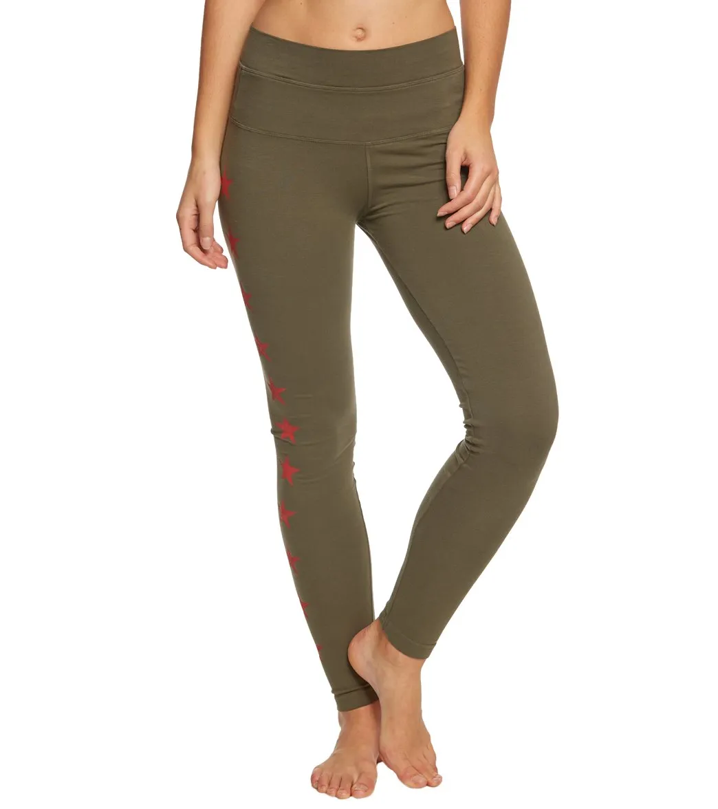 Hard Tail High Rise Star Ankle Cotton Yoga Leggings