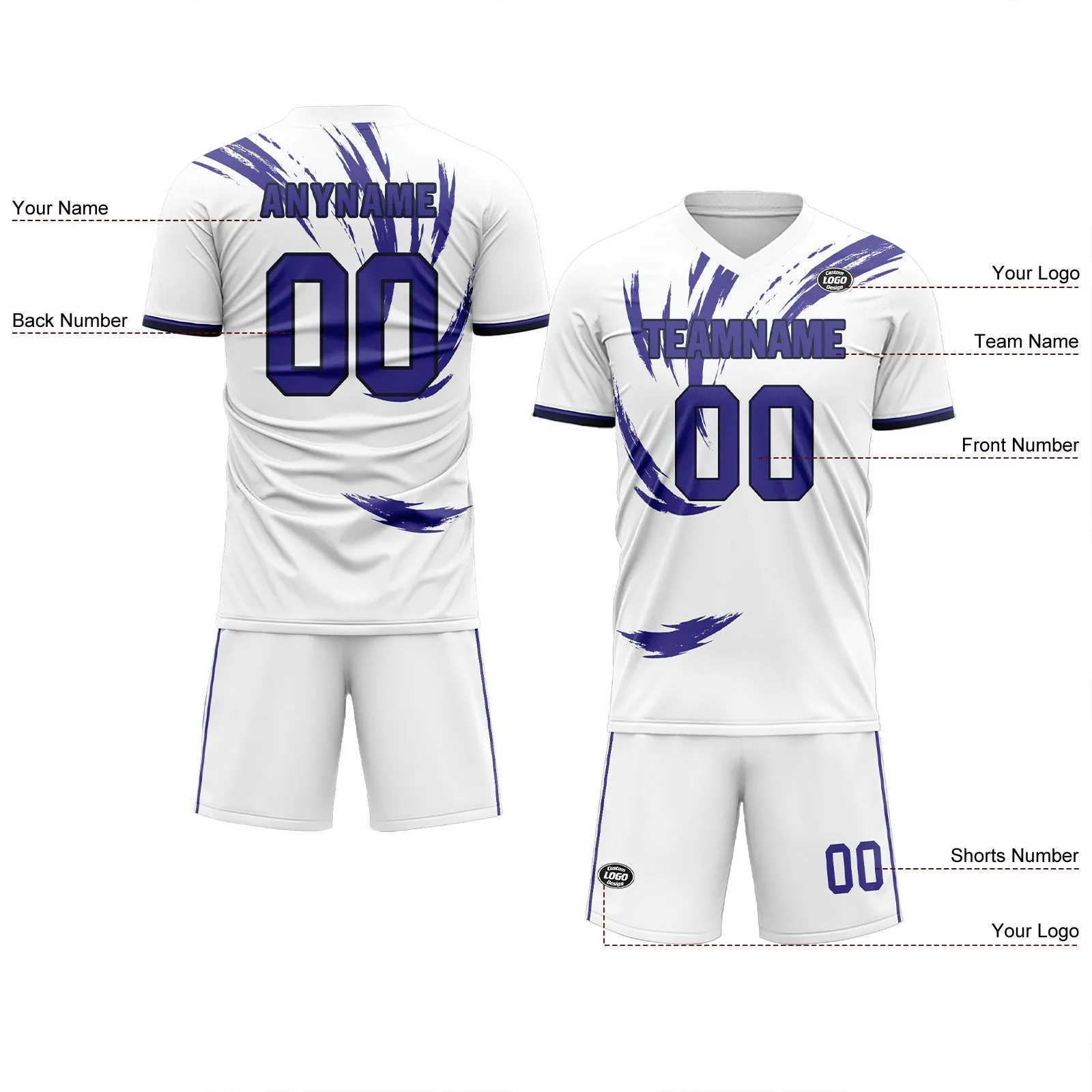 Holiday Gifts,Custom White Purple Soccer Sets Jersey Personalized SCJ101-D28041