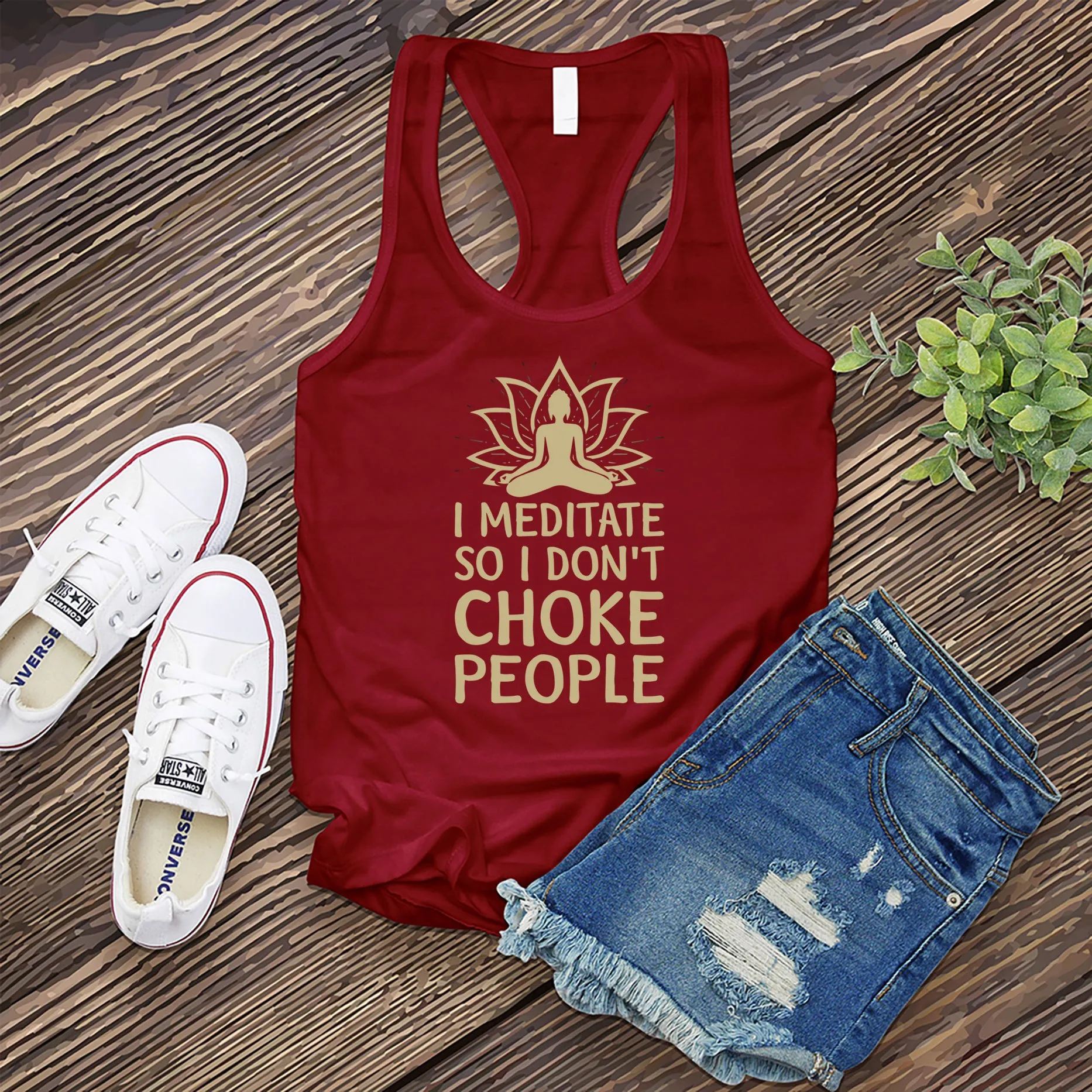 I Meditate So I Don't Choke People Women's Tank Top