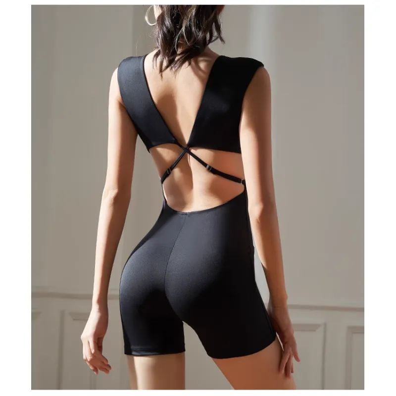 KULAI Yoga Pilates Backless Fitted Jumpsuit