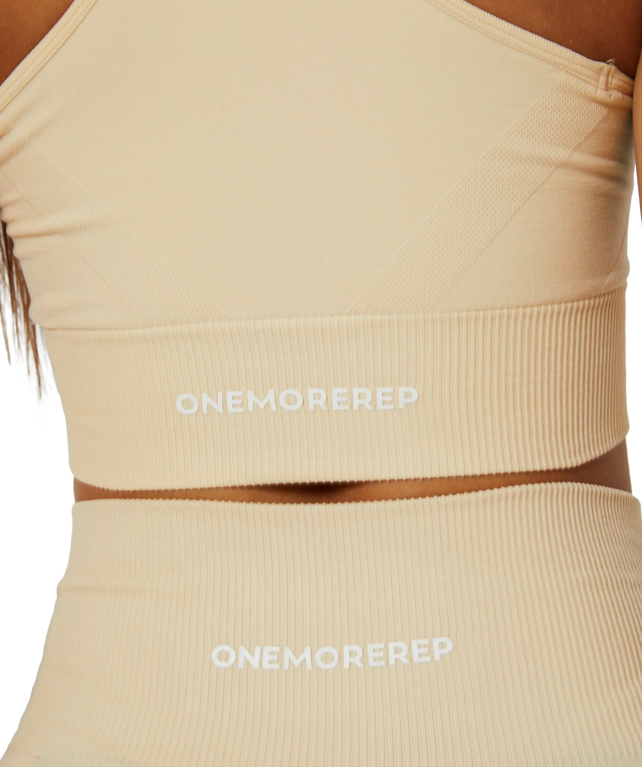 Luxe Seamless Sports Bra (Latte) by OneMoreRep