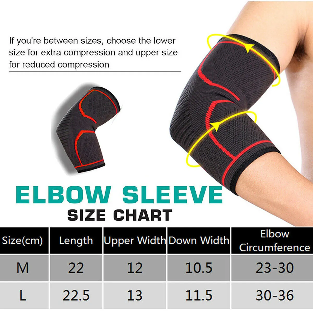 MEDUM ELBOW SUPPORT BRACE GYM WORKOUT EBLOW SLEEVE