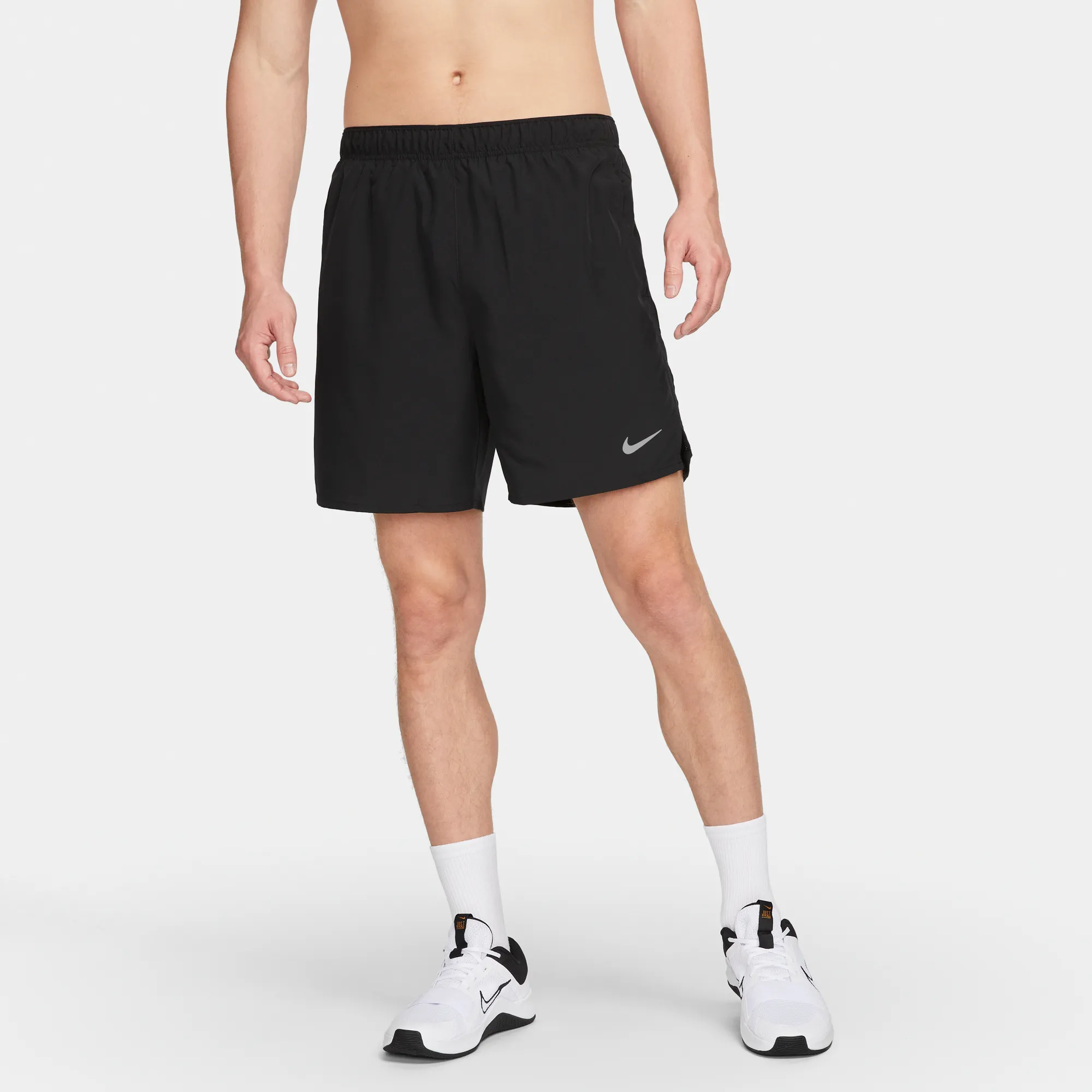 Men's DRI-FIT Challenger 7" Brief-Lined Shorts (010 - Black/Black/Black/Reflective Silver)