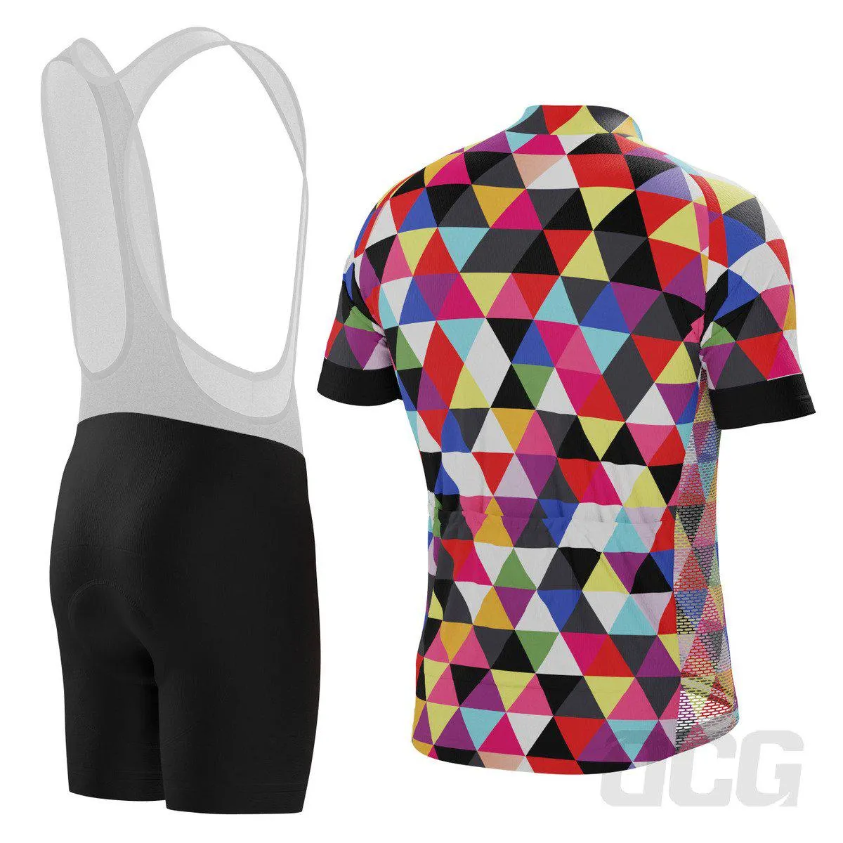 Men's High Viz Color Triangles 2 Piece Cycling Kit