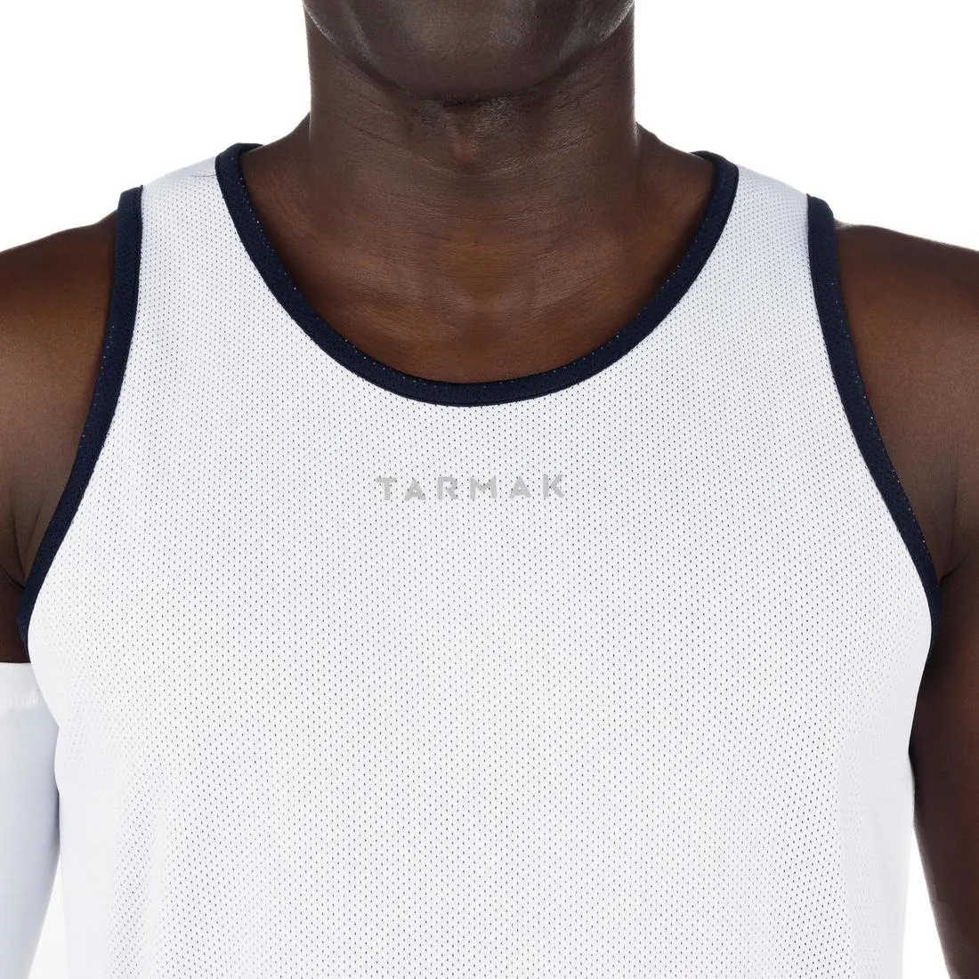 Men's Intermediate Reversible Basketball Tank Top - White/Blue