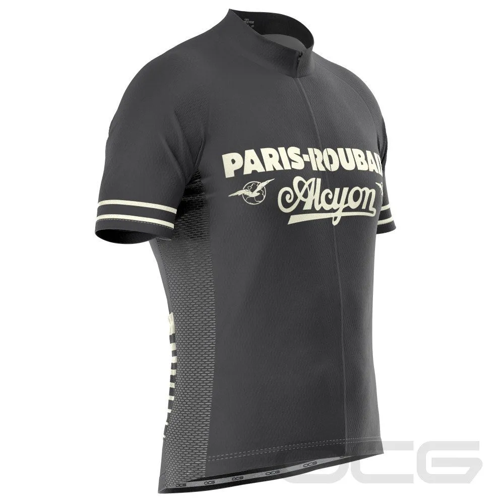 Men's Retro Paris-Roubaix Alcyon Classic Short Sleeve Cycling Jersey