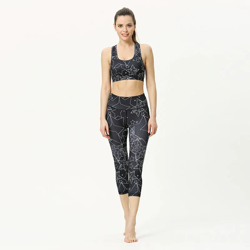 NTwo-piece set of seven-point yoga pants