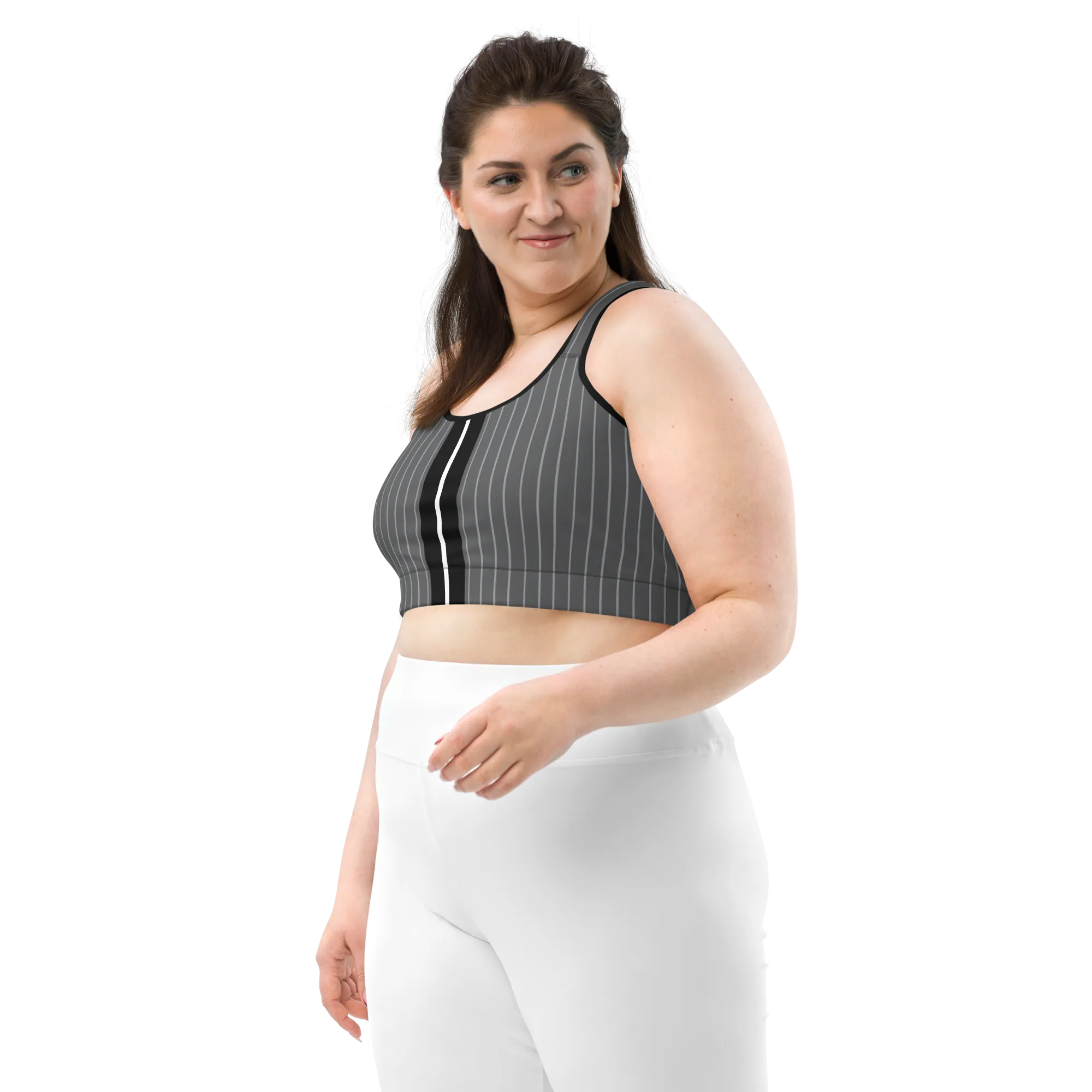 ROYAL Team Iconic. Athletix Sports Bra Pinstripe 50 Shades Deep Dusk and Cool Grey