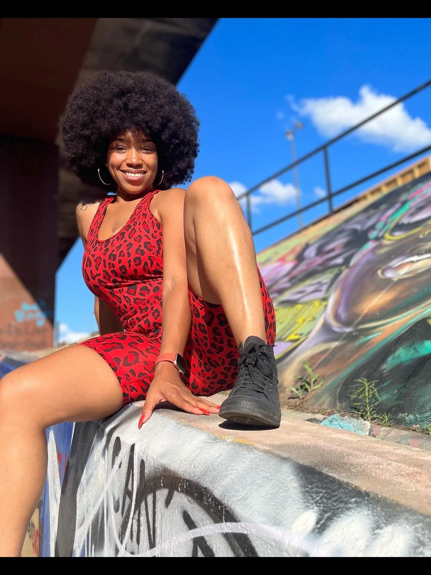 Spot Me Red Leopard Romper