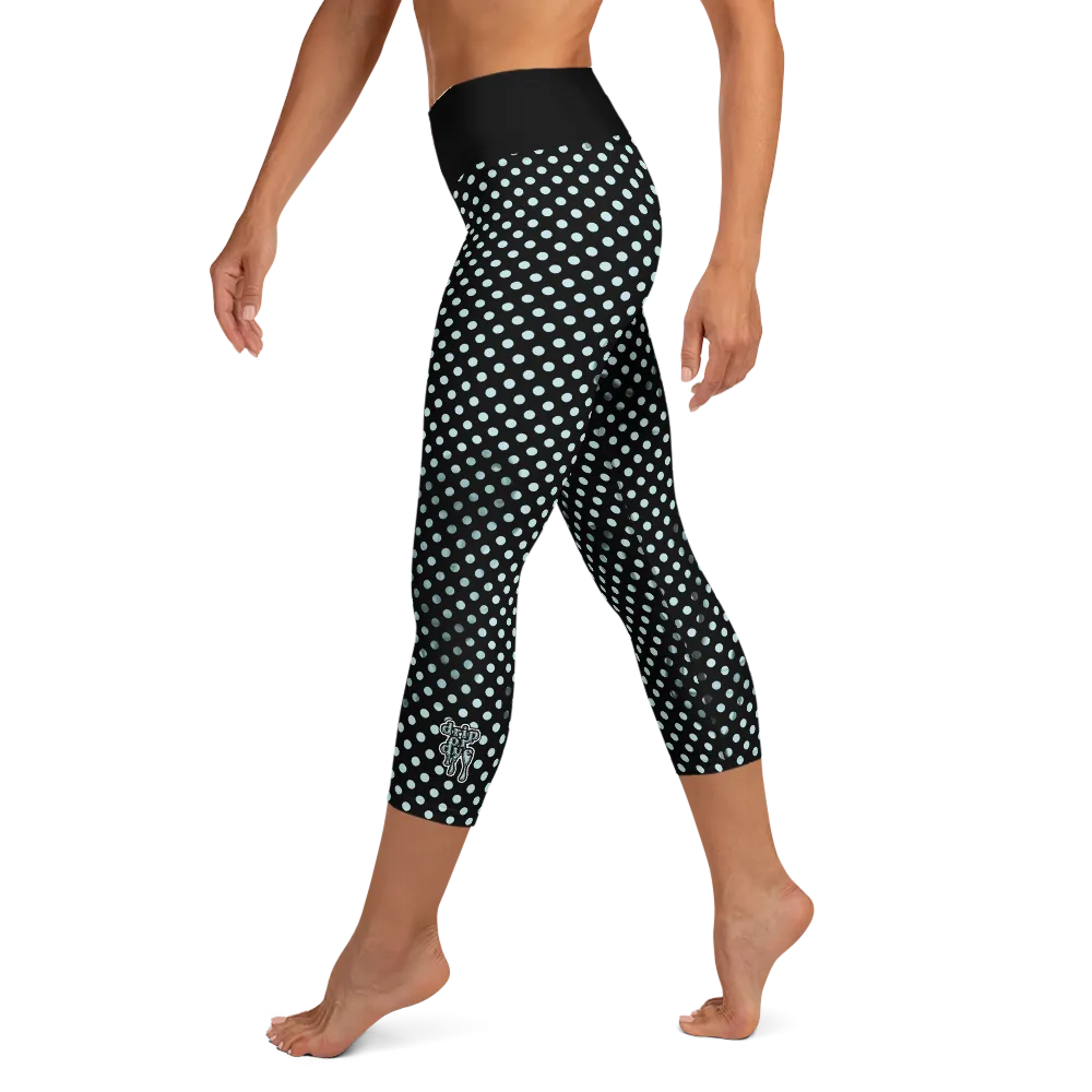Sunblocked Run Star Hike Sky Blue Smoky Spotlight Halftone Dot Capri Yoga Leggings