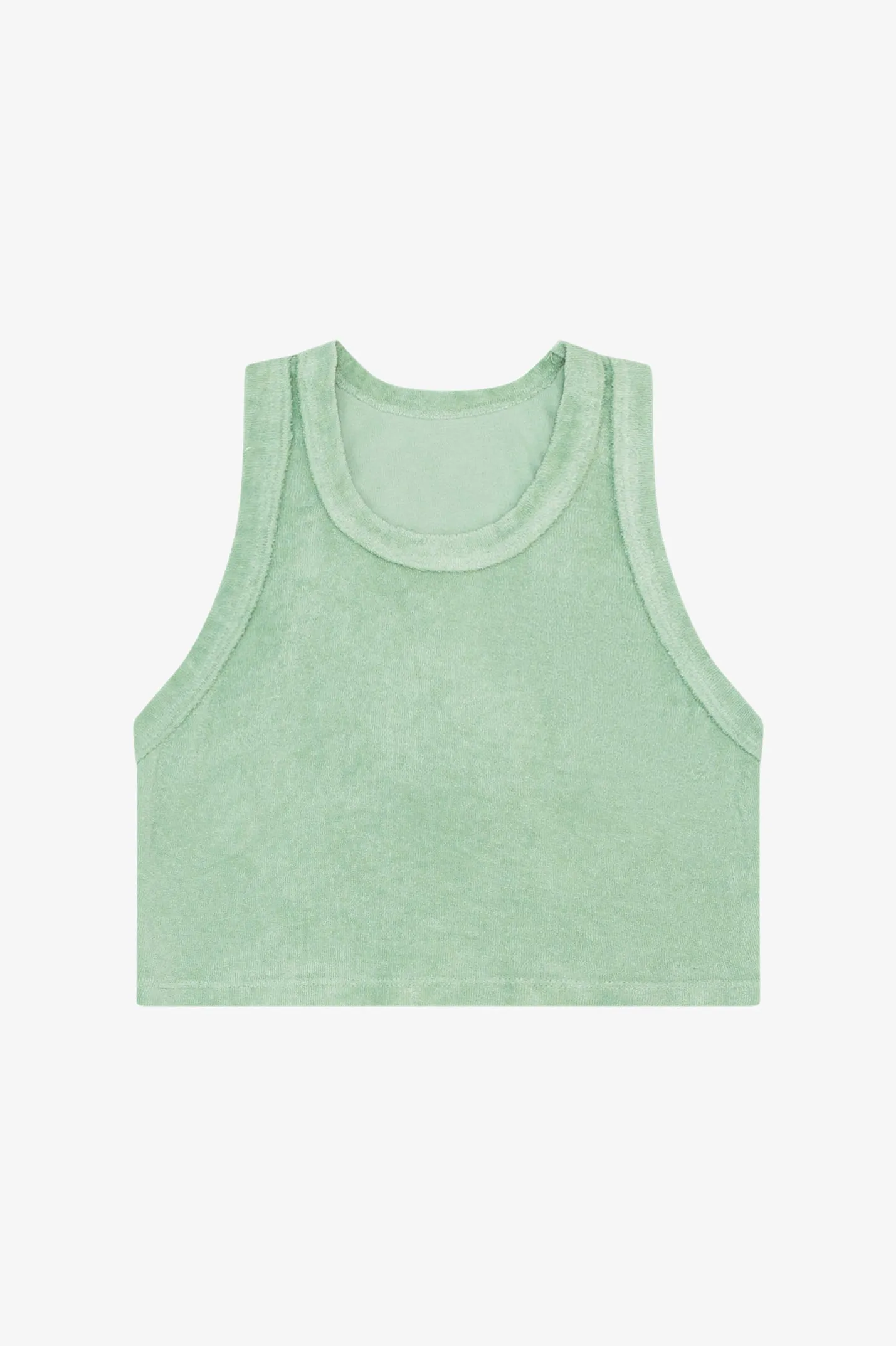 TEN Terry Cloth Racerback Tank in Pistachio Green