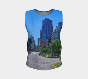 Women's All Over Loose Regular Tank Top - Downtown Calgary Prince's Island Park HDR