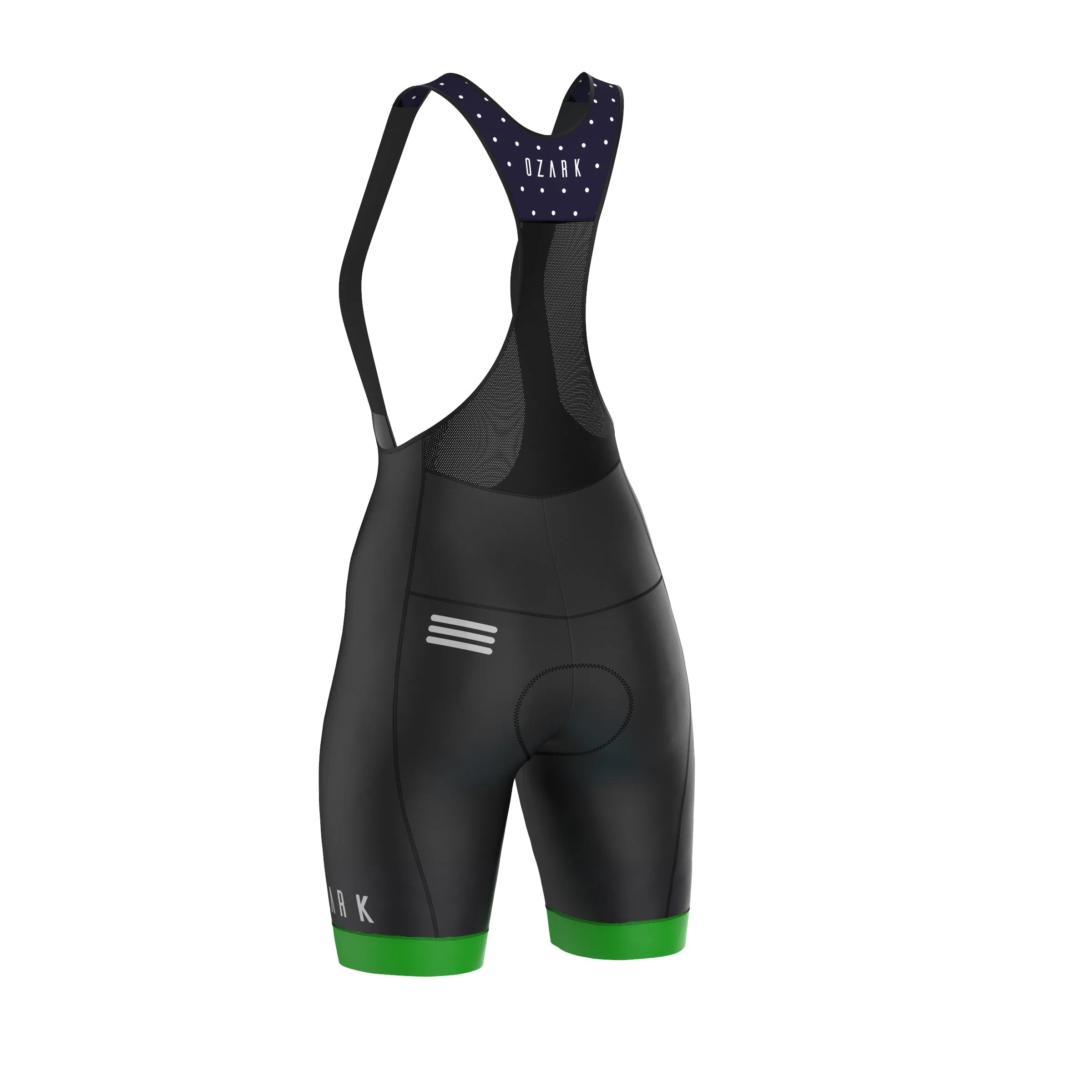 Women's Bib Shorts - Navy Blue Polka Dot
